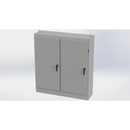 Saginaw Control & Engineering 3 Point Latch with Coinproof/Padlock Handle Electrical Enclosures, 72 in H, 18 in D, 65-3/4 in W SCE-72XM6618G